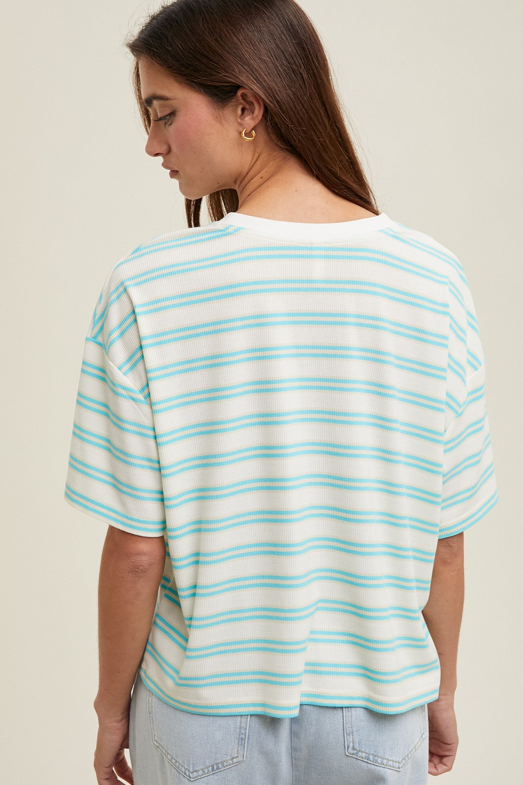 Striped Drop Shoulder Top