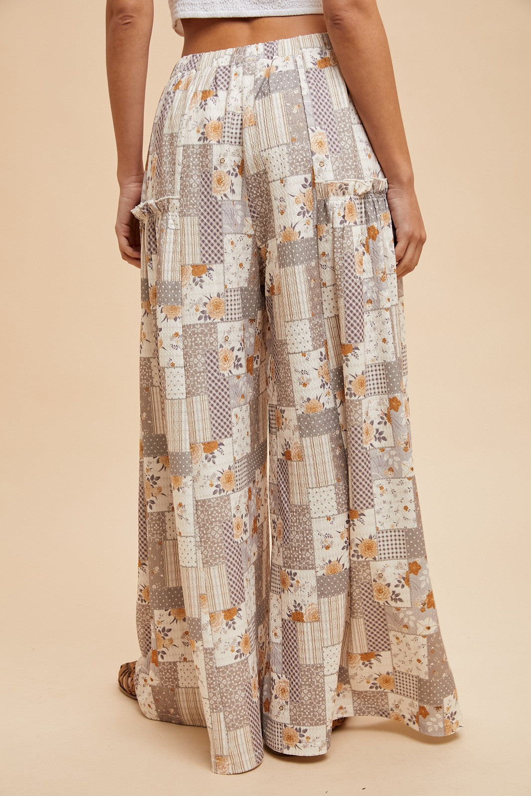 Patchwork Wide Leg Pants