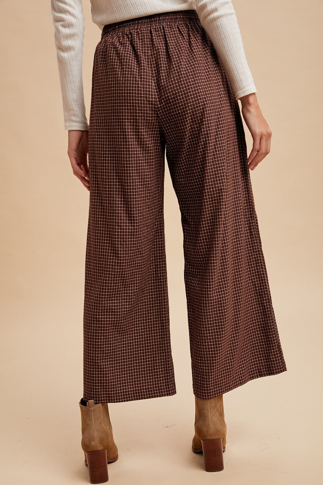 Plaid Drawstring Pants