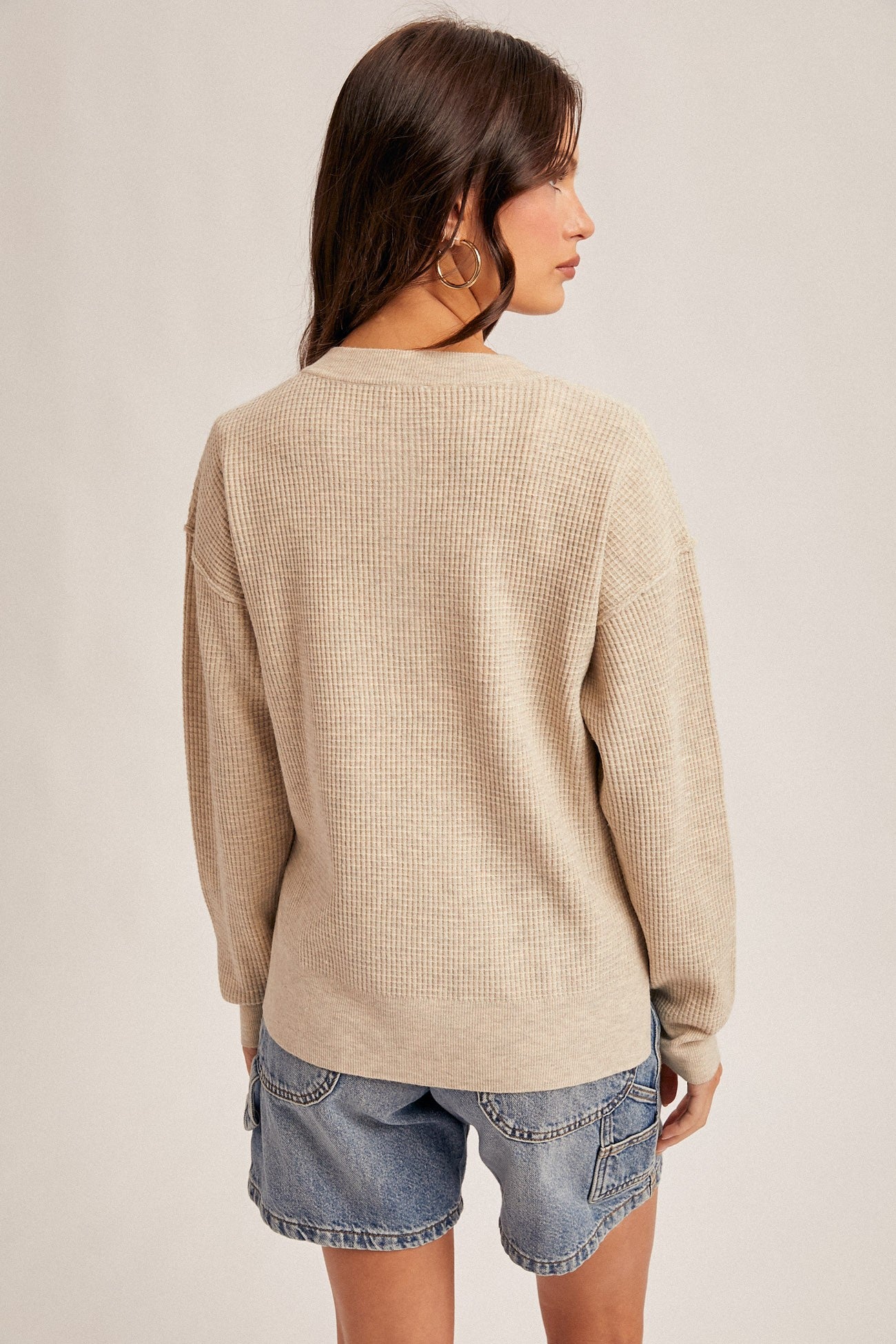 Waffle Sweater Knit Top