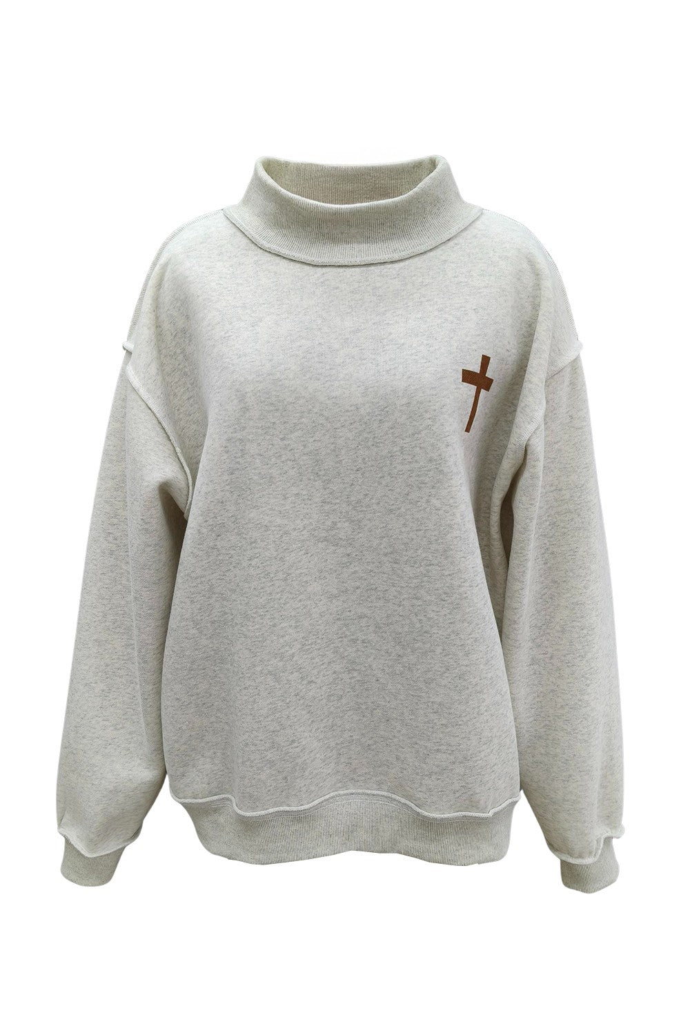 Cross Mock Neck Sweatshirt