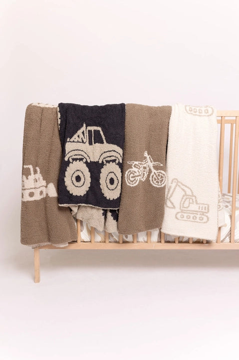 Bulldozer Plush Blanket