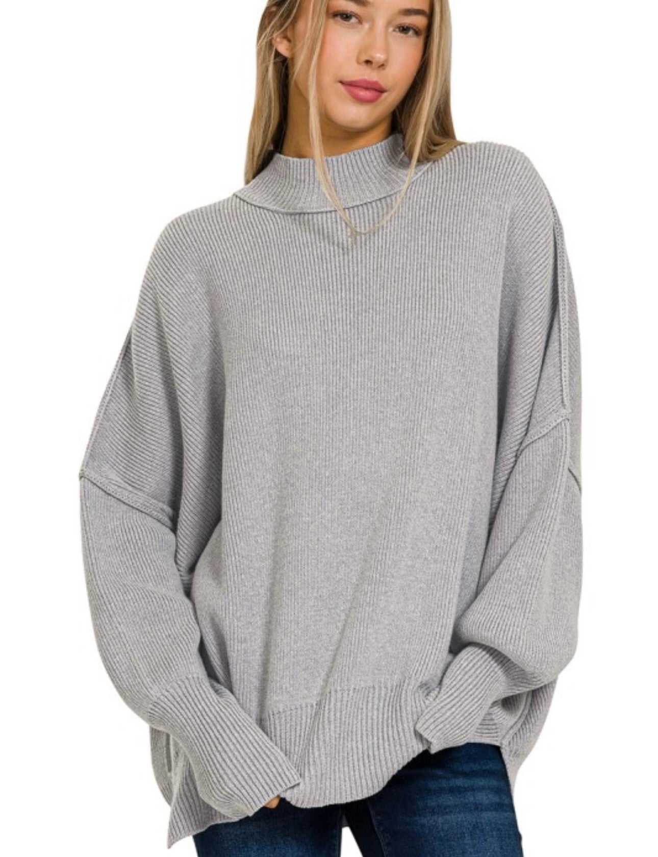 The Amelia Sweater – Heather Grey