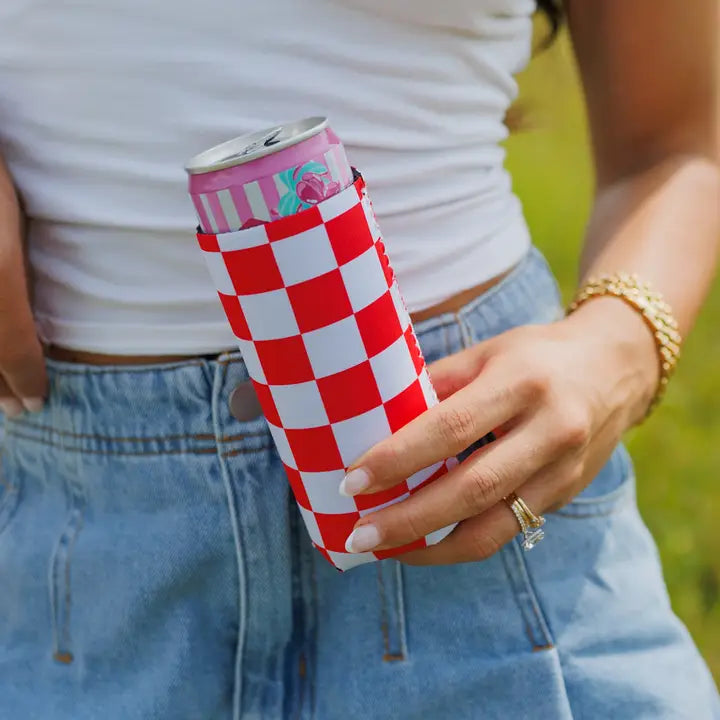 Red & White Checkered Koozie