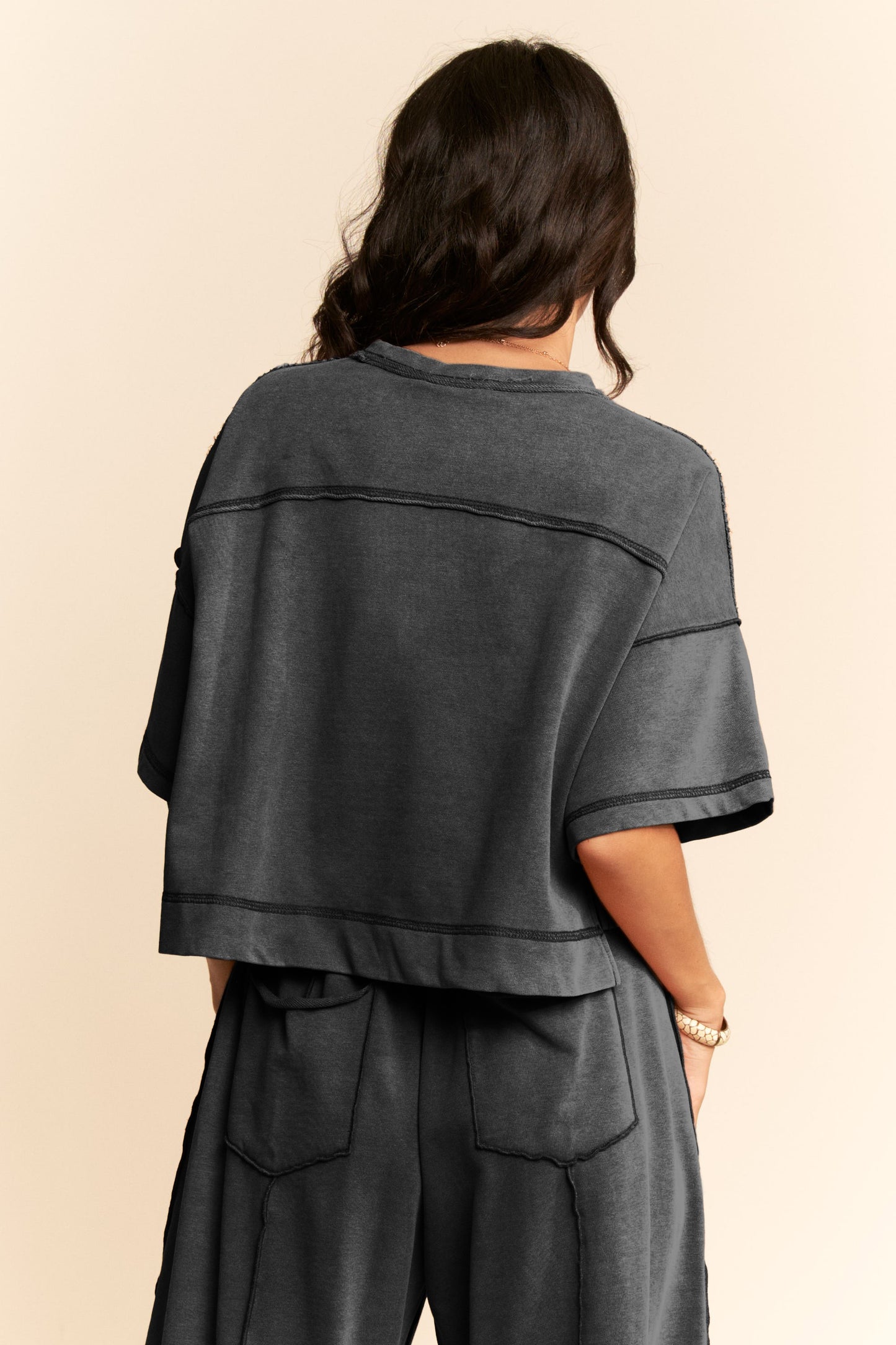 Mineral Washed Barrel Pants Set