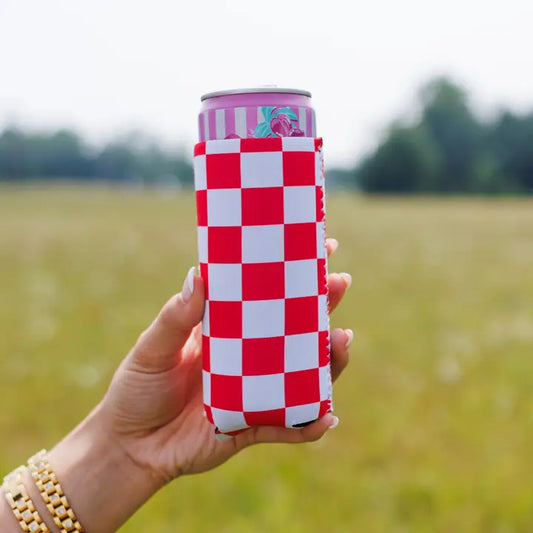 Red & White Checkered Koozie