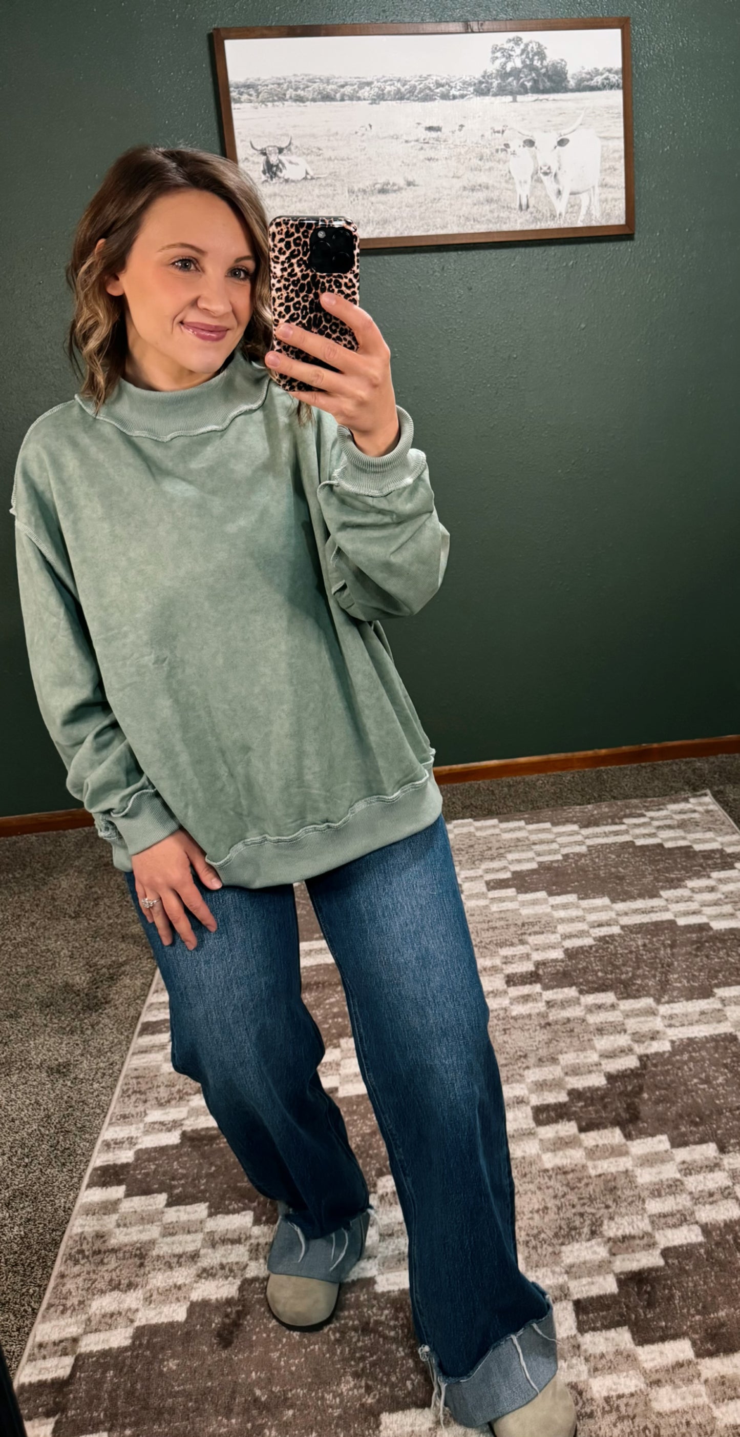 Vintage Mock Neck Sweatshirt