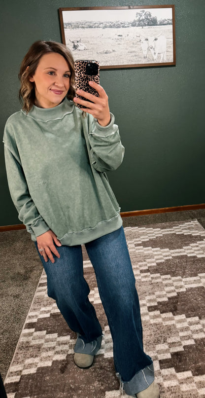Vintage Mock Neck Sweatshirt