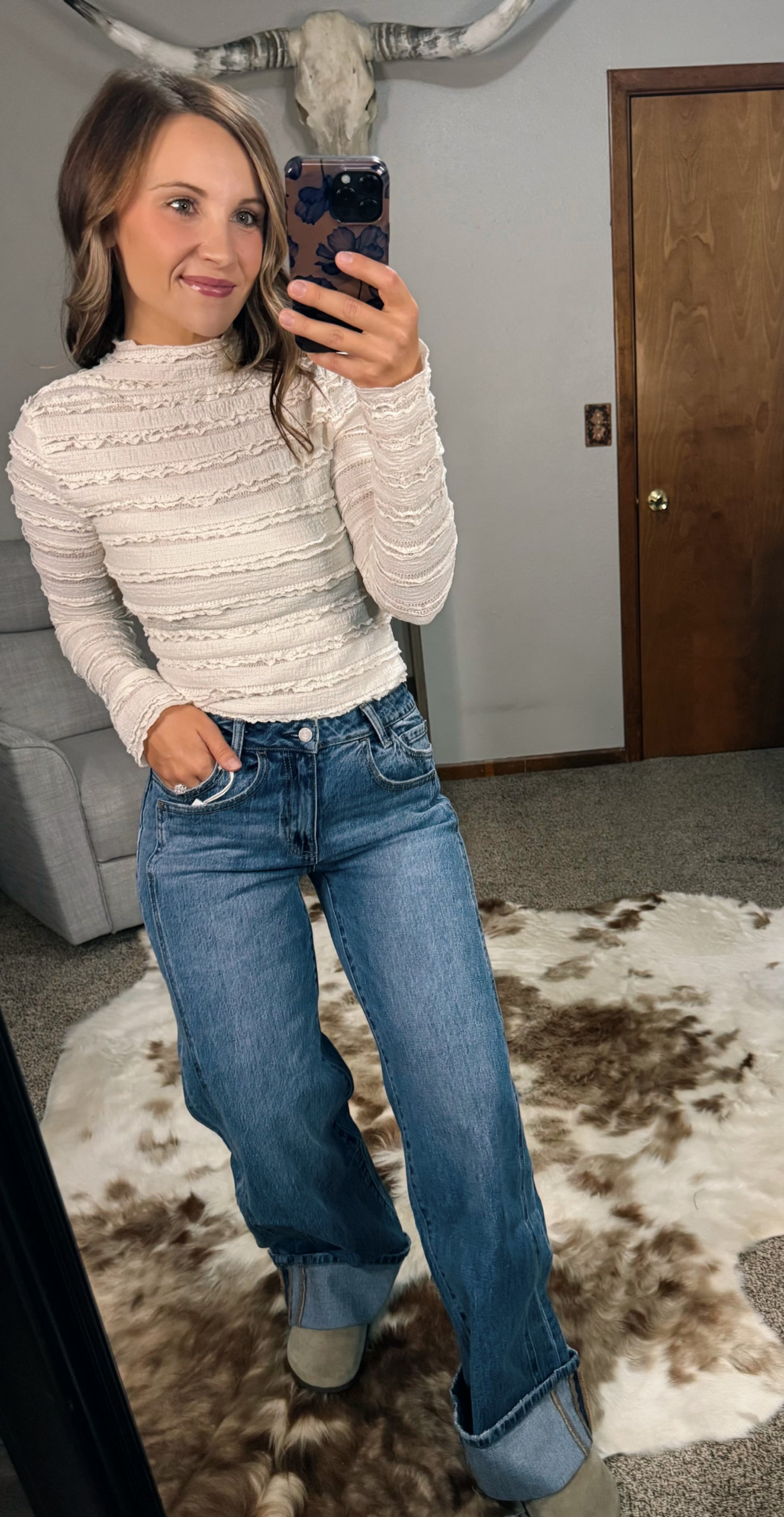 Vervet - High Rise Cuffed Baggy Wide Leg