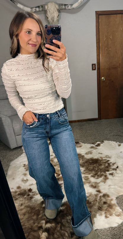 Vervet - High Rise Cuffed Baggy Wide Leg