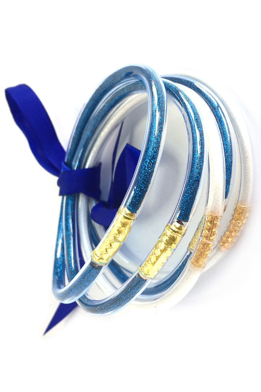 Blue & White Jelly Bracelet Set