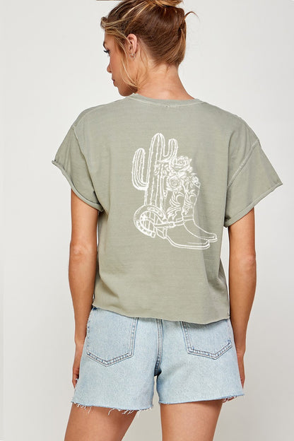 Cactus & Boots Graphic Top