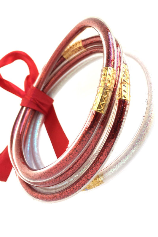 Red & White Jelly Bracelet Set