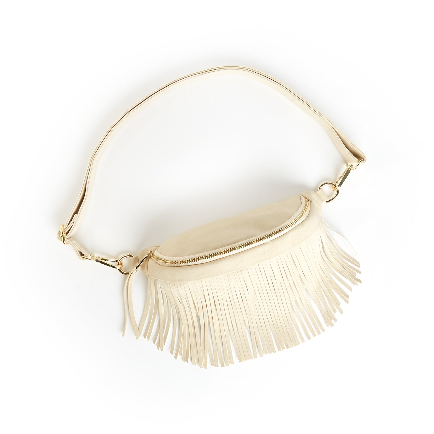 Ivory/Cream Fringe Bum Sling Bag