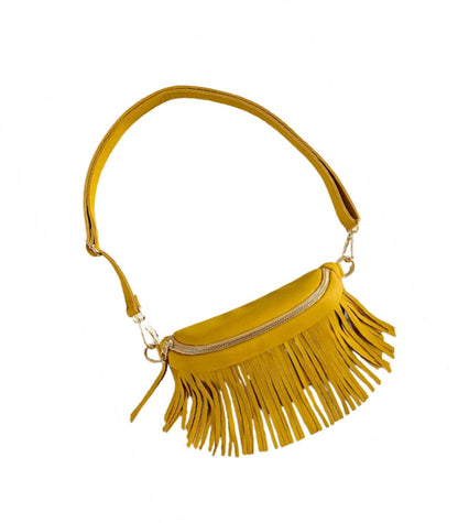 Mustard Fringe Bum Sling Bag