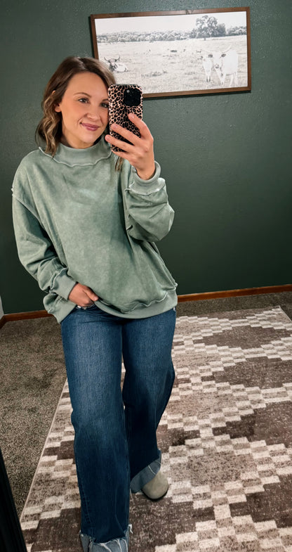Vintage Mock Neck Sweatshirt