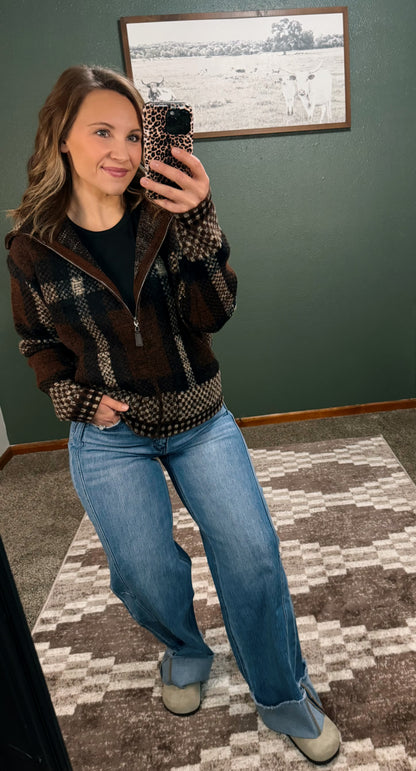 Plaid Zipper Jacket
