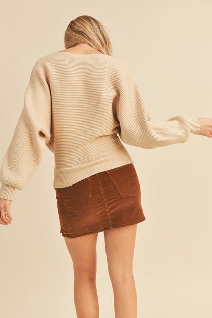 Ribbed Dolman Sweater