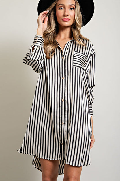 Stripe Shirt Mini Dress