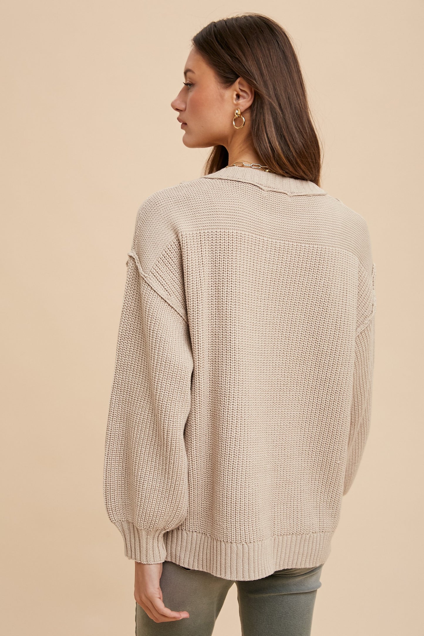 Button Up Henry Sweater