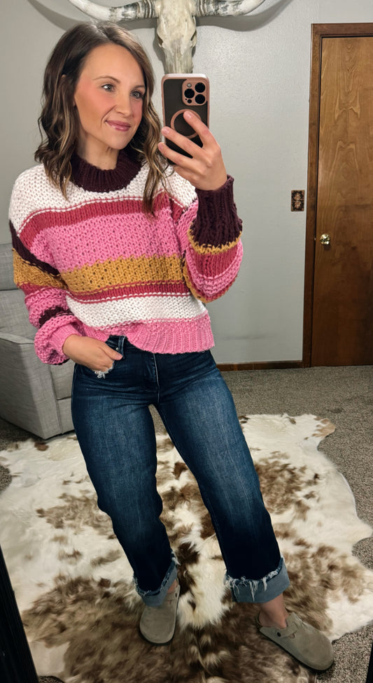 Pink Stripe Sweater