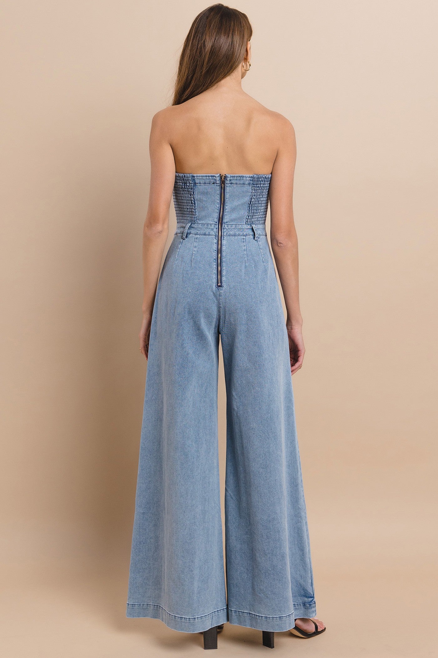 Strapless Denim Jumpsuit