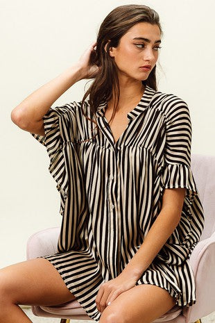 Silky Striped Blouse