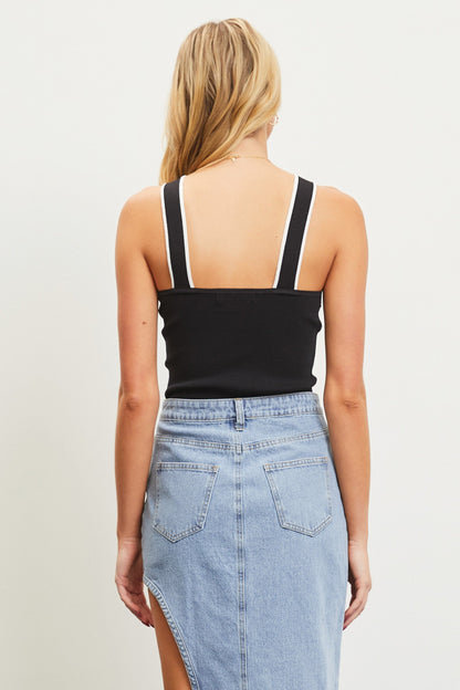 Cross Neck Top - Black