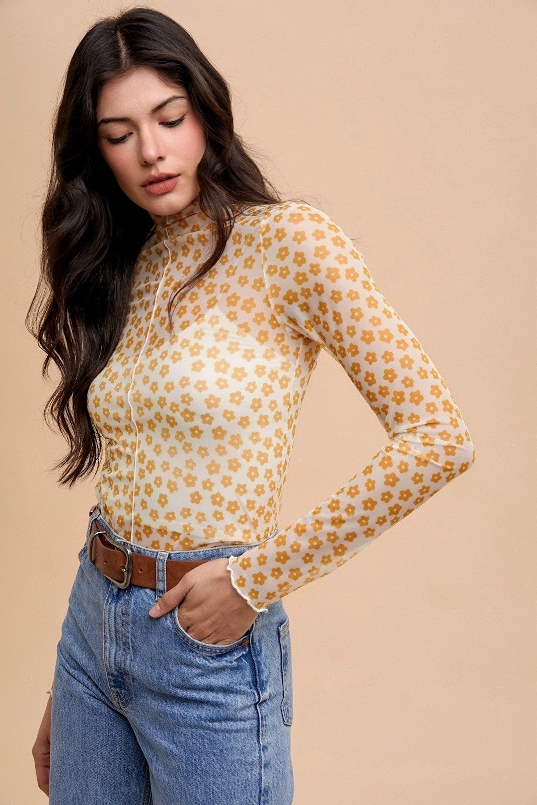 Golden Daisy Mesh Longsleeve