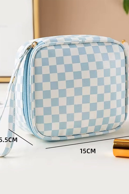 Blue Checkered Travel Bag