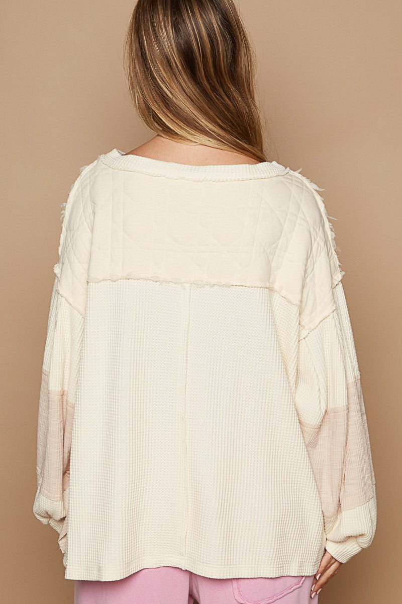 Thermal Contrast Top - Cream & Beige