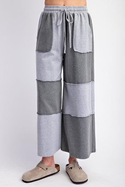 Color Block Terry Knit Pants