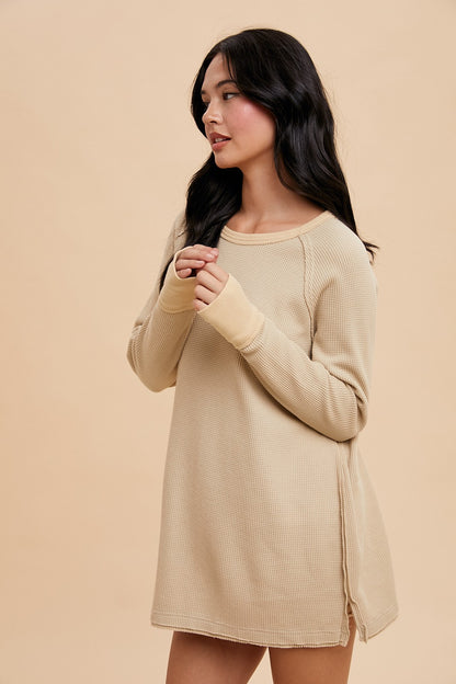 Washed Thermal Tunic - Oatmeal