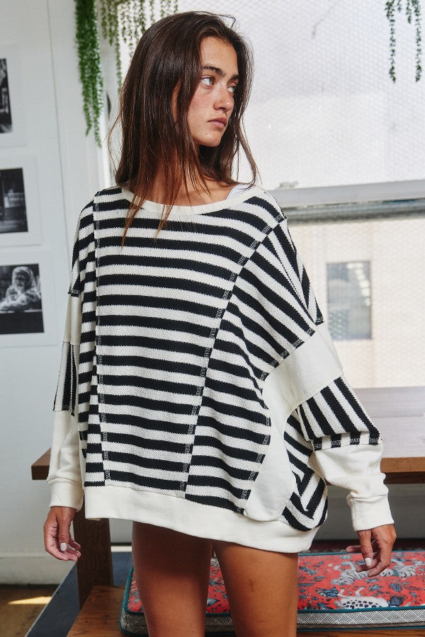 Contrast Striped Sweater