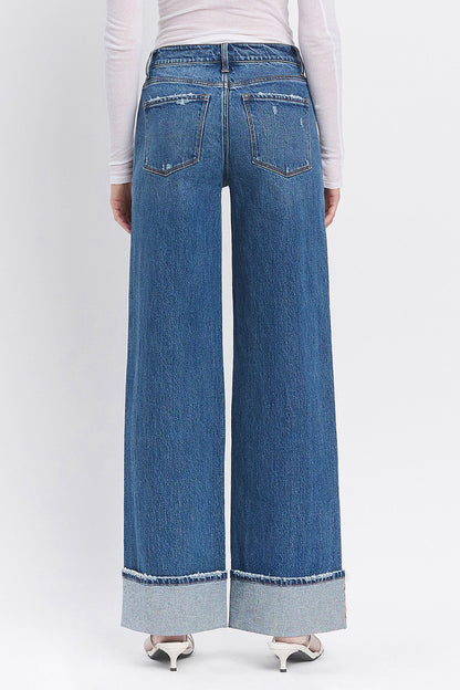 Vervet - High Rise Cuffed Baggy Wide Leg