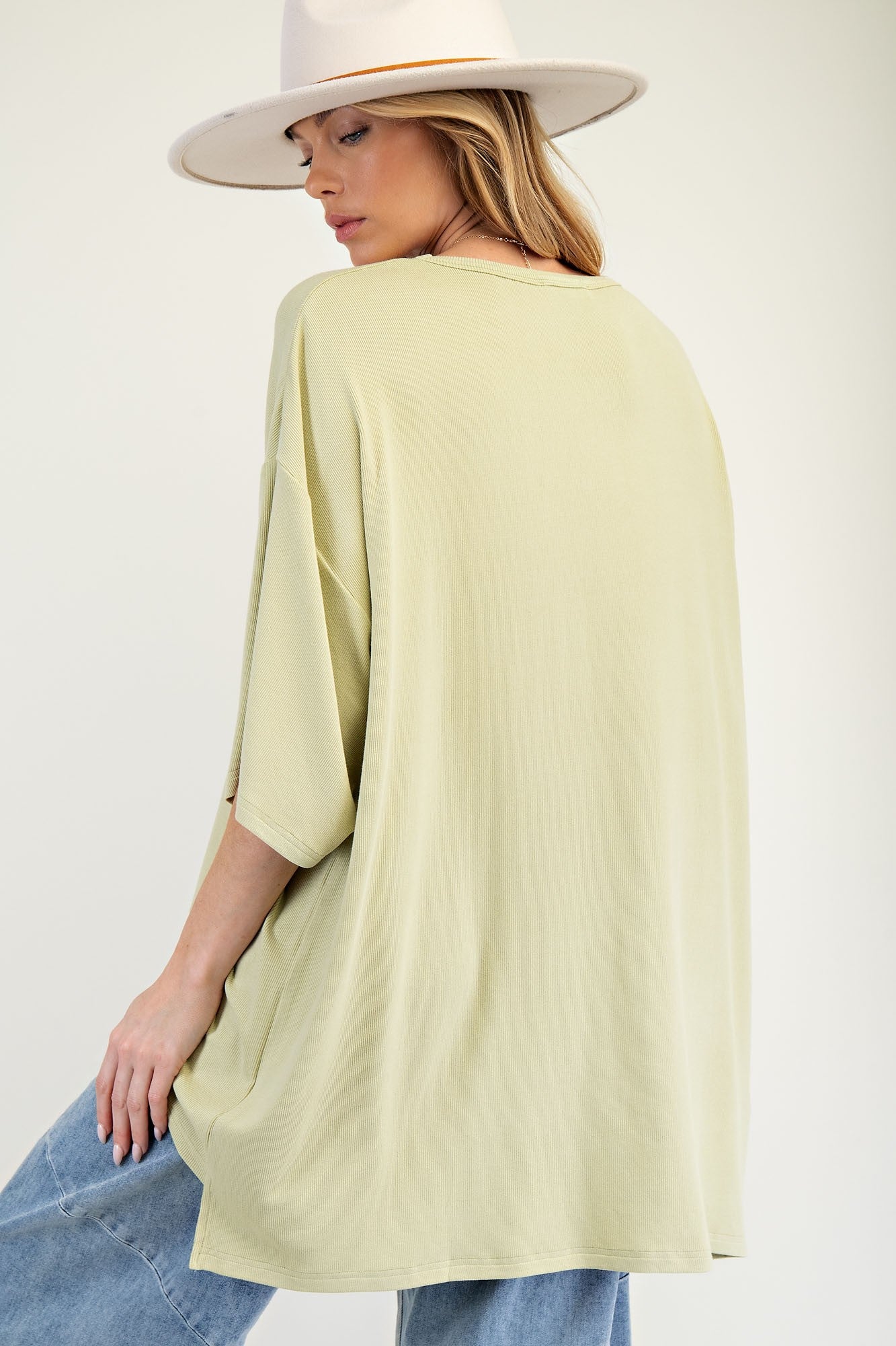 Ribbed Knit Oversized Tunic