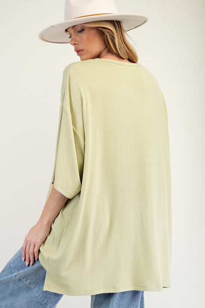 Ribbed Knit Oversized Tunic