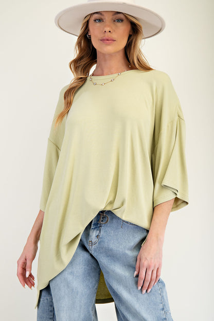 Ribbed Knit Oversized Tunic