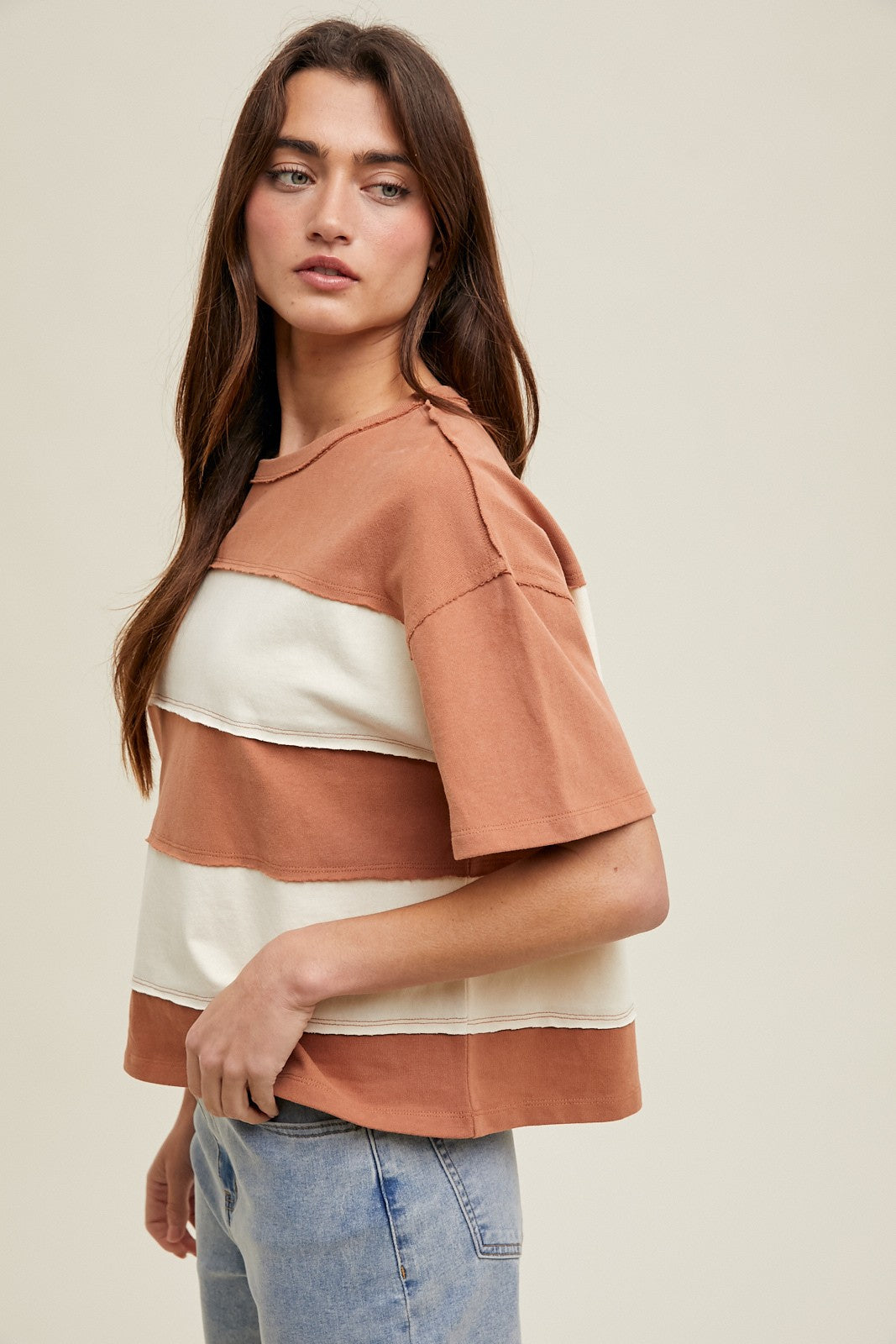 Color Block Knit Top