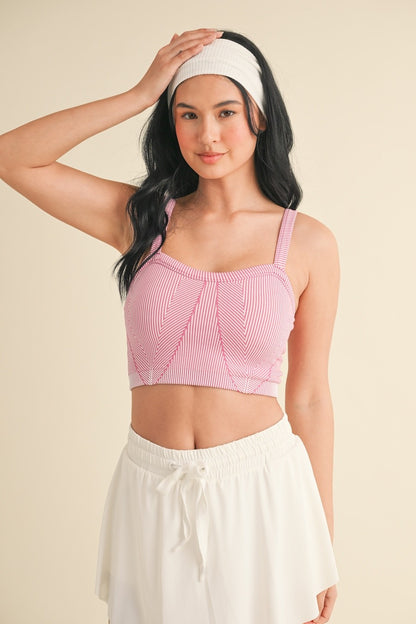 Sweetheart Crop Bra Tank – Hot Pink