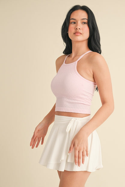 High Neck Textured Tank