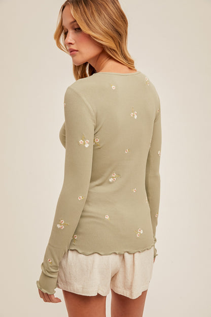 Floral Embroidered Long Sleeve