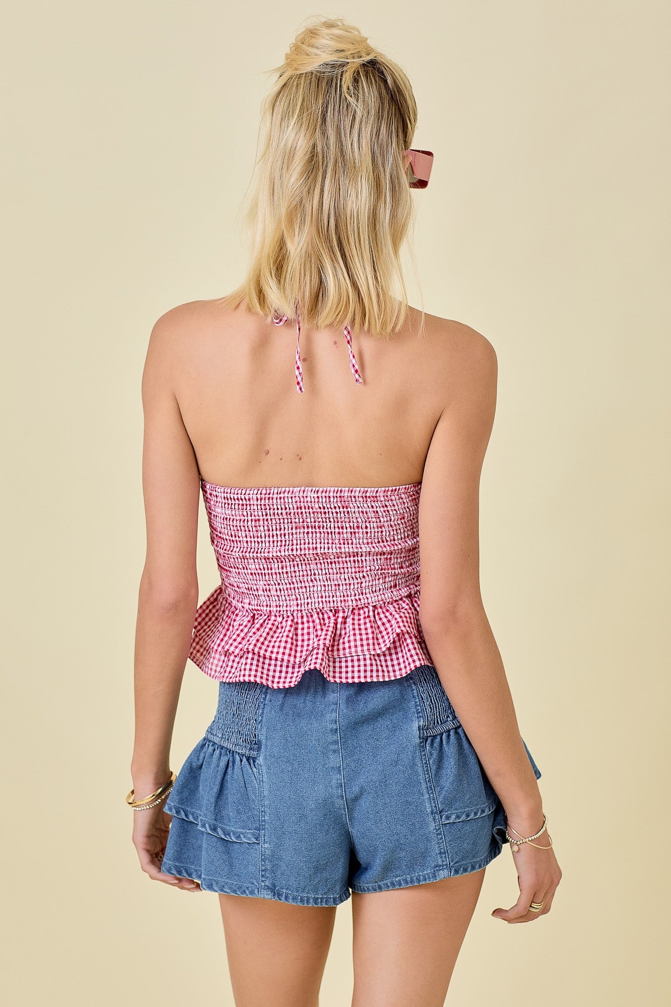 Twisted Gingham Top