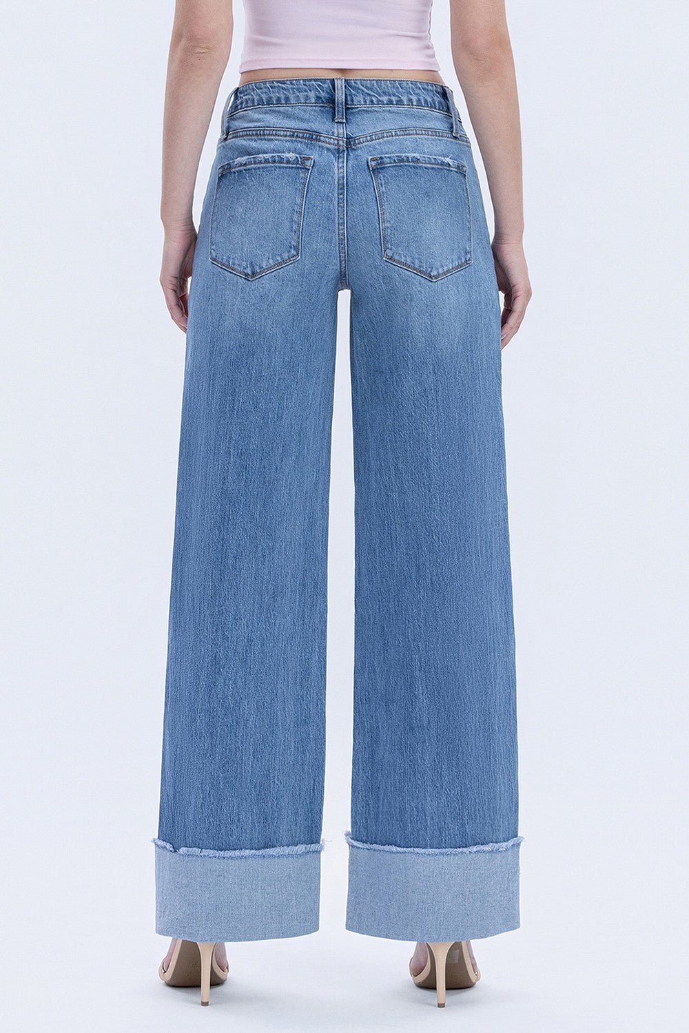 Vervet - High Rise Cuffed Wide Leg