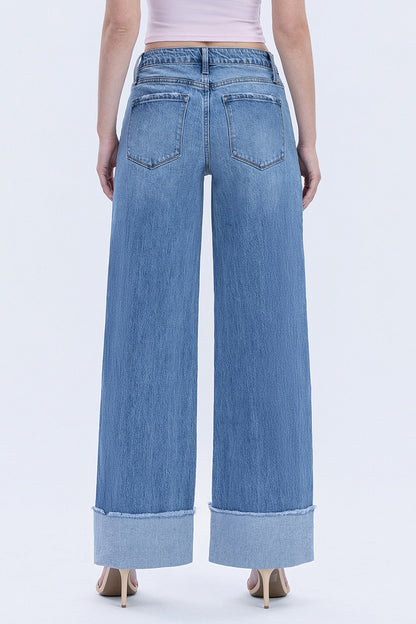 Vervet - High Rise Cuffed Wide Leg