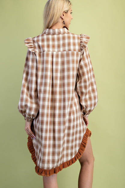 Plaid Mini Shirt Dress