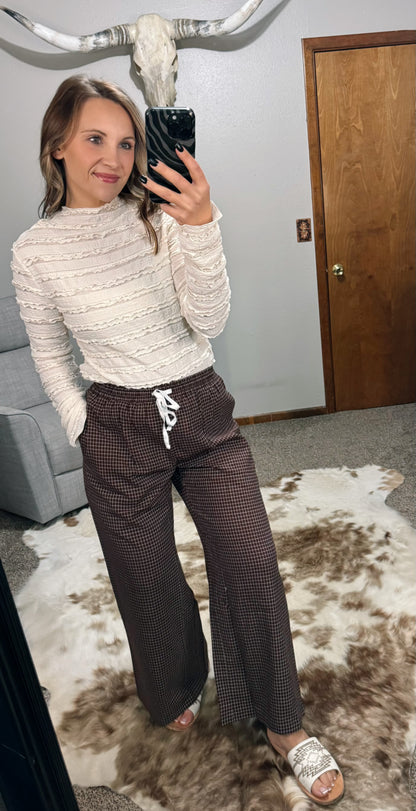 Plaid Drawstring Pants
