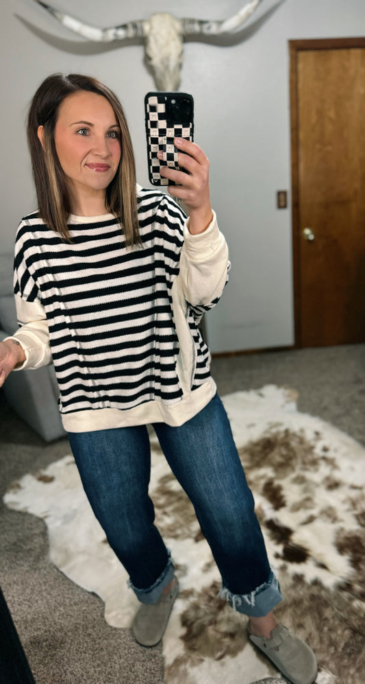 Contrast Striped Sweater