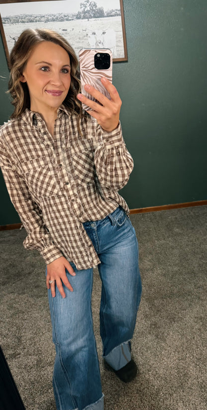 Plaid Gingham Button Down