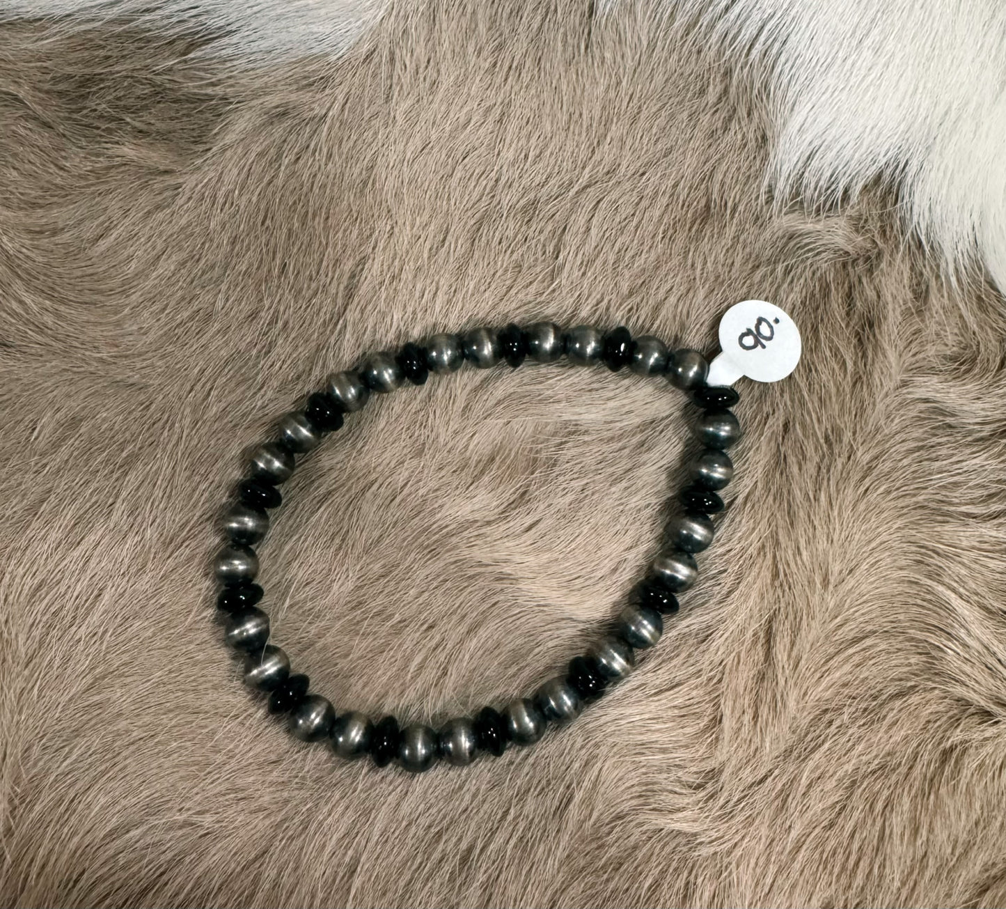 Navajo Pearl & Black Onyx Bracelet
